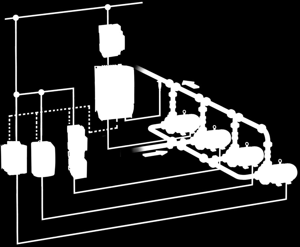 ) Partida com o motor girando (flying start) Rejeição de frequências críticas ou ressonantes (skip frequency) Operação durante falhas momentâneas da rede (ride-through) Protocolos de comunicação: