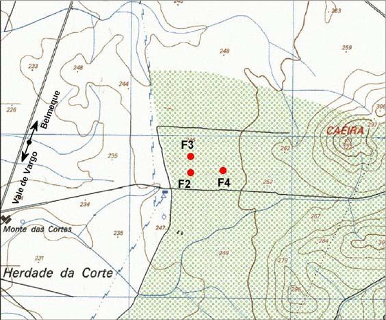 11.3.2 Ensaios na Herdade das Cortes (Vale de Vargo) Trata-se da origem de abastecimento público, da Câmara Municipal de Serpa, conhecida por Herdade das Cortes, próximo de Vale de Vargo. Figura 11.