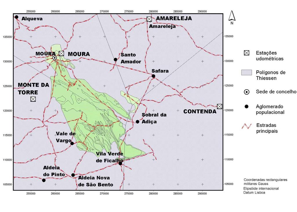 38 MODELAÇÃO MATEMÁTICA DOS RECURSOS HÍDRICOS SUBTERRÂNEOS DA REGIÃO DE MOURA Figura 7.