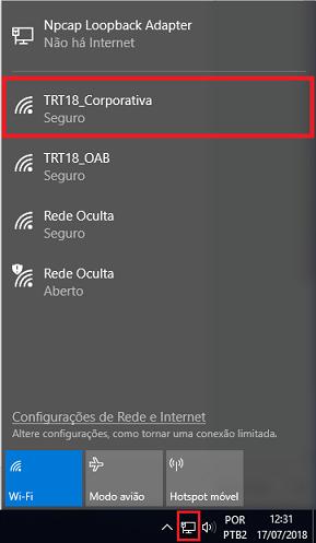 04. Conectar à Rede TRT18_Corporativa. 05.