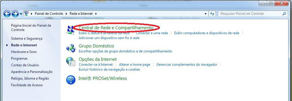 05. Na janela [Central de Rede e Compartilhamento],