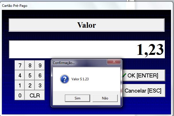 Página 13/27 Na Tela de confirmação, verifique o valor se está correto e clique em Sim para