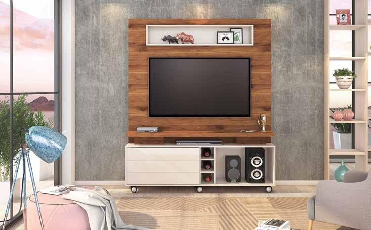 HOME THEATER Com porta deslizante e garrafeiro L: 1,50m A: 1,84m P: 0,39m R$ 695,68 ou 12 x R$ 67,37 TOTAL R$