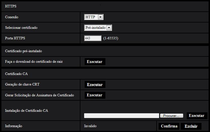 A B C D E F Configuração da conexão HTTPS ( página 189) Selecione o certificado ( página 183) Obtenha o certificado de raiz ( página 183) Geração da chave CRT (chave de criptografia SSL) ( página