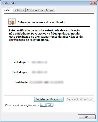 2. Clique em Instalar Certificado.