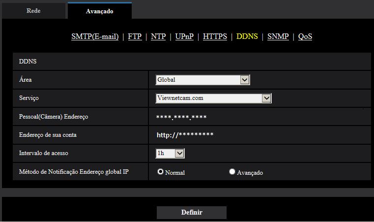Quando a janela de registro não for exibida, verifique se o computador está conectado à Internet, e clique no botão Reload do navegador. 3. Registre as informações para Viewnetcam.