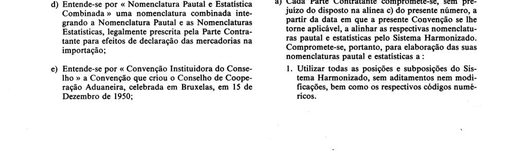 N? L 198/4 Jornal Oficial das Comunidades Europeias 20 7 87 CONSIDERANDO que deve manter-se uma estreita correlação entre o Sistema Harmonizado e a Classificação Tipo para o Comércio Internacional