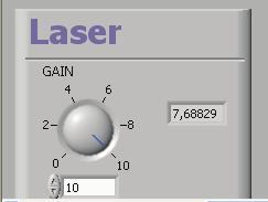 Figura 15 Factor de escala, de multiplicação variável, para aferição do sinal de luz de laser observado no termograma do software de