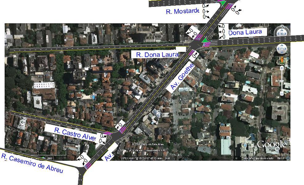 46 O trecho selecionado compreende a avenida Goethe, entre as ruas Dona Laura e Castro Alves no município de Porto Alegre, com comprimento aproximado de 250 metros.