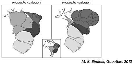 Geo. 7 7. Considere as anamorfoses: 8. As condições da produção agrícola, no Brasil, são bastante heterogêneas, porém alguns aspectos estão presentes em todas as regiões do País.