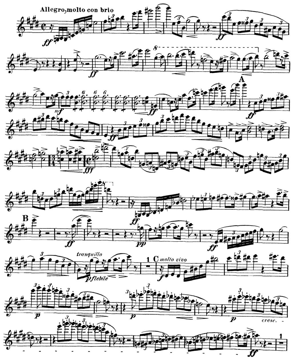 R. Strauss: Don Juan, primeira página da parte de Violino I / Don Juan, first page of