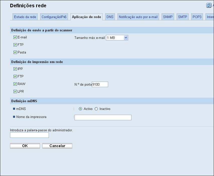 Configurar as Definições de Rede Item Endereço IP (DHCP) EndereçoAutoconfigurá vel Endereço de gateway Endereço link-local Endereço config.