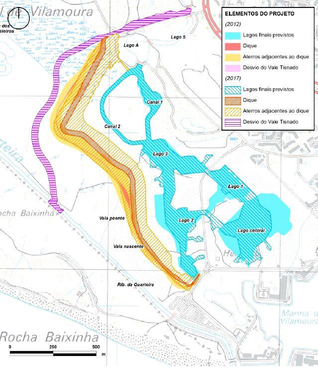 Em termos de integração paisagística, o novo projeto de execução contempla as seguintes alterações: Reposicionamento do dique de proteção das cheias e do desvio do Vale Tisnado, assegurando um maior
