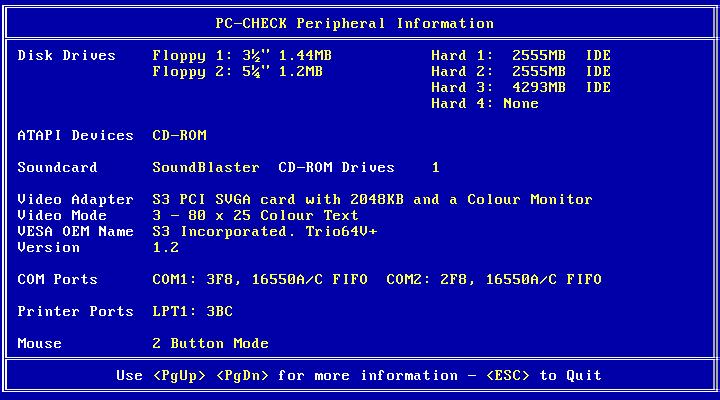 Figura 7 - System Configuration segunda parte. O PC-Check tem uma característica muito interessante, raramente encontrada em outros programas de diagnóstico.