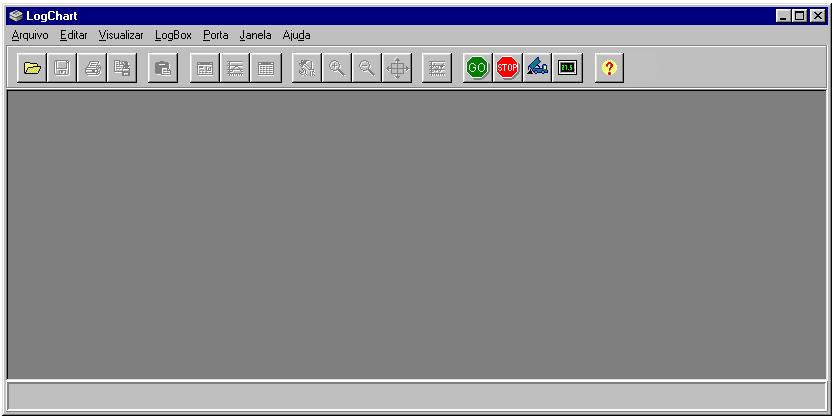 A seguir uma descrição dos diversos campos que compõem esta tela. Fig. 3 Tela principal do LogChart-II A seguir, indicar qual a porta serial será utilizada pela Interface de Comunicação IR-LINK3.