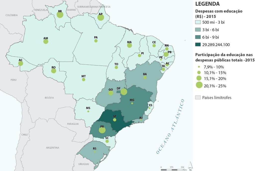 GASTO PÚBLICO EM EDUCAÇÃO 2015 Fonte: MINISTÉRIO