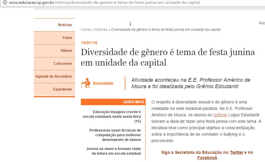 Cartilha de Diversidade Sexual (que trata de gênero)