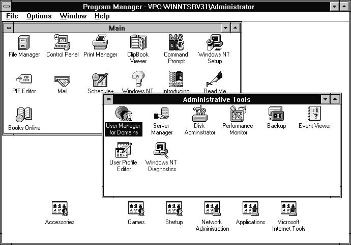 2 WINDOWS SERVER 2016 CURSO COMPLETO FIGURA 1.1 Windows NT 3.1 O segundo membro da família NT foi o Windows NT 3.5, lançado em 1994.