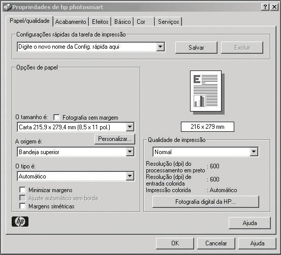 imprimir a partir do computador Nota: O botão Propriedades pode ter uma etiqueta Preferências e a caixa de diálogo Imprimir pode ser diferente para cada aplicativo de software.