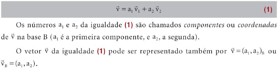 Quadro 20: Conceituação algébrica de vetor em coordenadas. Fonte: LIVRO 03, p.5-13 