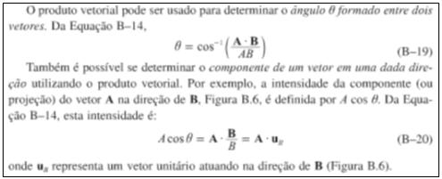 Quadro 73: Erro conceitual de produto escalar e suas aplicações. Fonte: LIVRO 10, p.538. Nesse apêndice, o autor indica o livro 9, Estática, para um maior detalhamento sobre vetores.