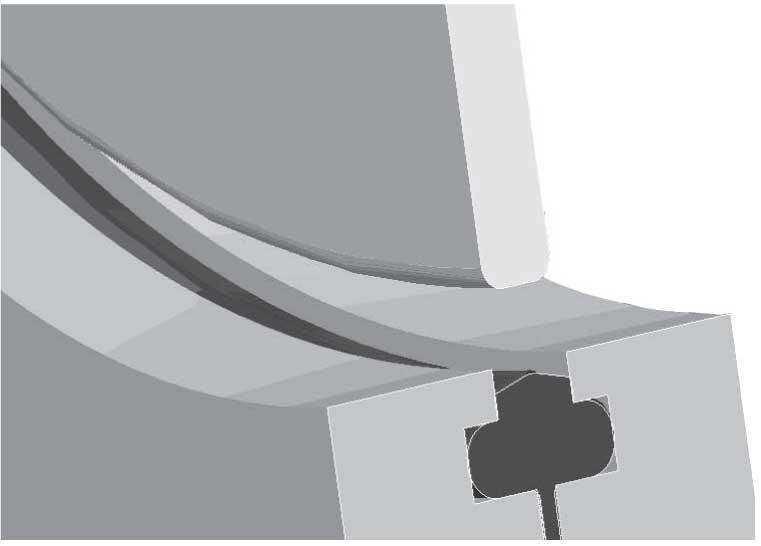 d) Reconecte a comporta à braçadeira da comporta e feche a válvula. e) Meça a distância da ponta da comporta até a parte superior da vedação na parte inferior da porta. Manutenção 1.