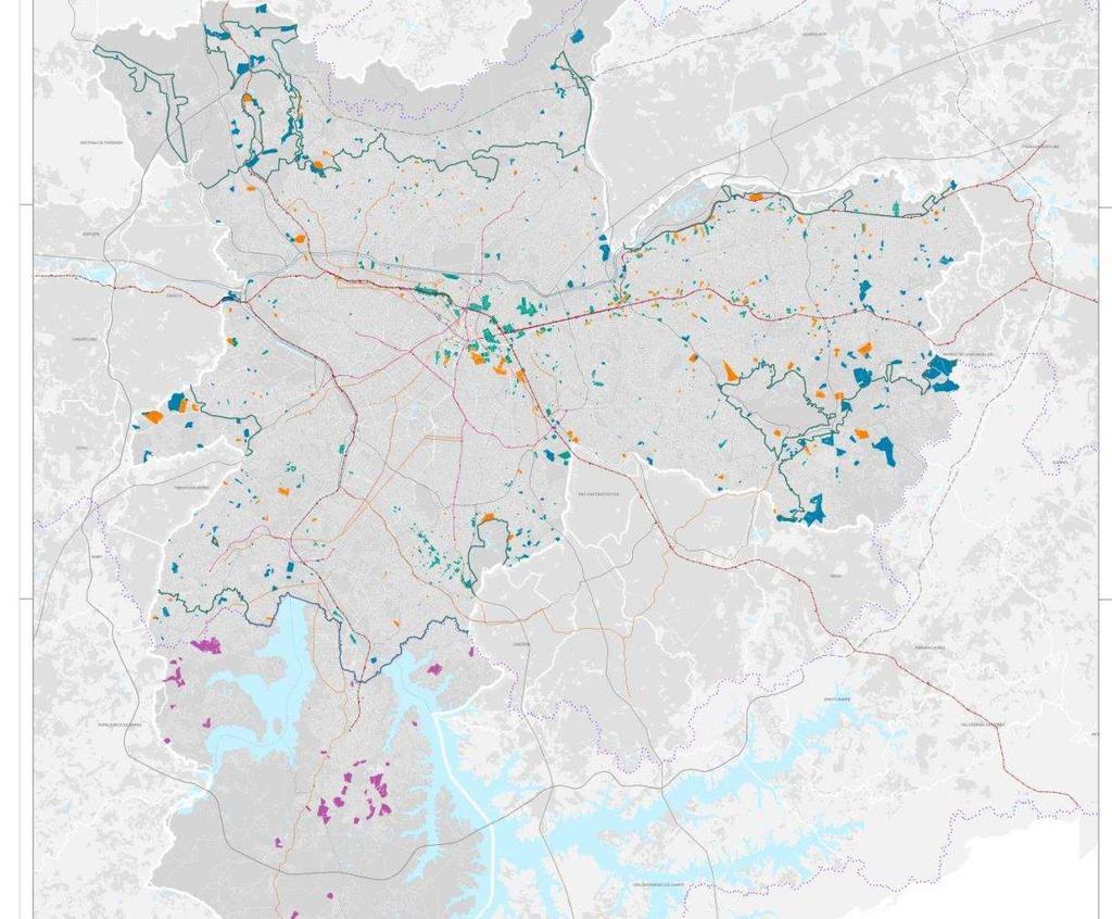 Zonas Especiais de Interesse Social ZEIS 2, 3, 4 e 5 ZEIS 2 HIS e HMP em áreas vazias (16,26 km²) ZEIS 3 HIS e HMP em áreas bem