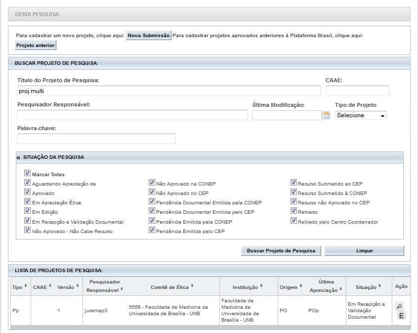 Como funciona a fila de emendas? Clique na lupa para Detalhar Projeto e visualizar a fila de emendas.