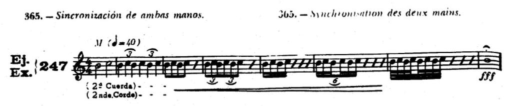 Coordenação A coordenação é uma questão fundamental da técnica violonista, e Pujol (1934) se utiliza de uma citação direta de Dionisio Aguado para delineá-la: O concurso simultâneo das duas mãos é