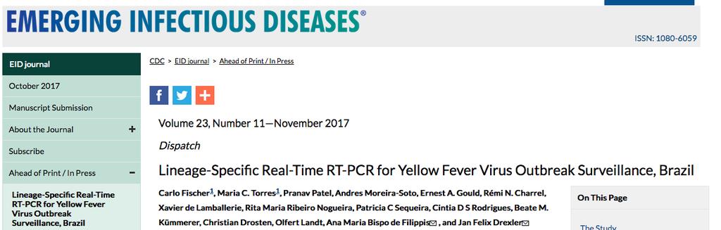Yellow Fever in Brazil: Form the endemic to epidemic 2016-2017Yellow