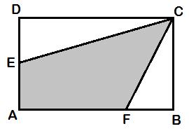 GEOMETRIA PLANA ) (UFRGS 09) No retânguo ABCD da figura abaixo, E é ponto médio de AD e a medida de FB é igua a um terço da medida de AB.