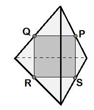 4) (UFRGS 0) Considere um cubo de aresta 0 e um segmento que une o ponto P, centro de uma das faces do cubo, ao ponto Q, vértice do cubo, como indicado na figura ao ado.