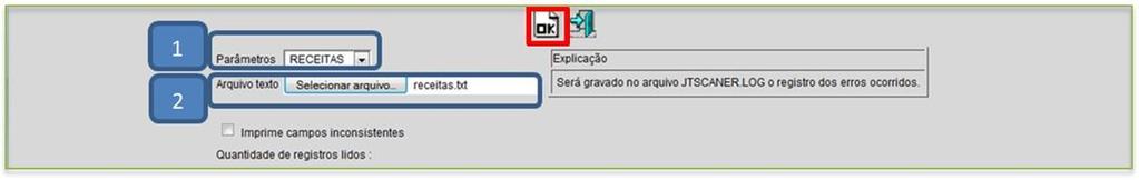 Arquivo texto e clique em OK para processar o