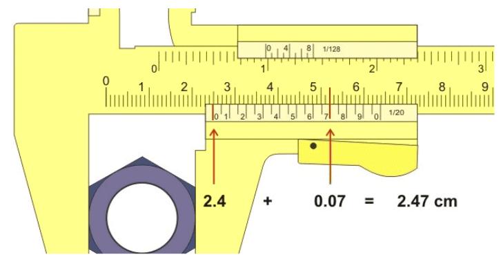 Paquímetro Resolução = menor divisão da escala fixa número