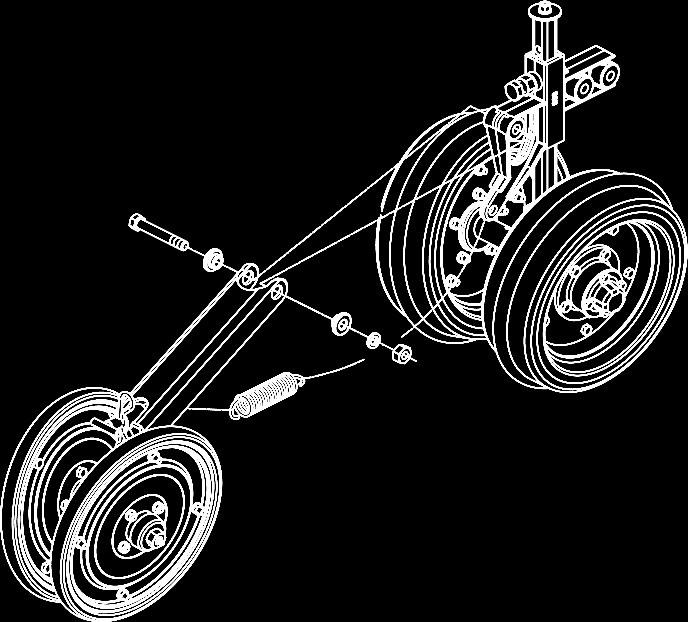 MONTAGEM DAS LINHAS (FIGURAS 04) Para montar a linhas (), proceda da seguinte forma: - Introduza o carrinho () entre as chapas da linha (), fixando-o com o parafusos (3), arruelas de pressão (4) e