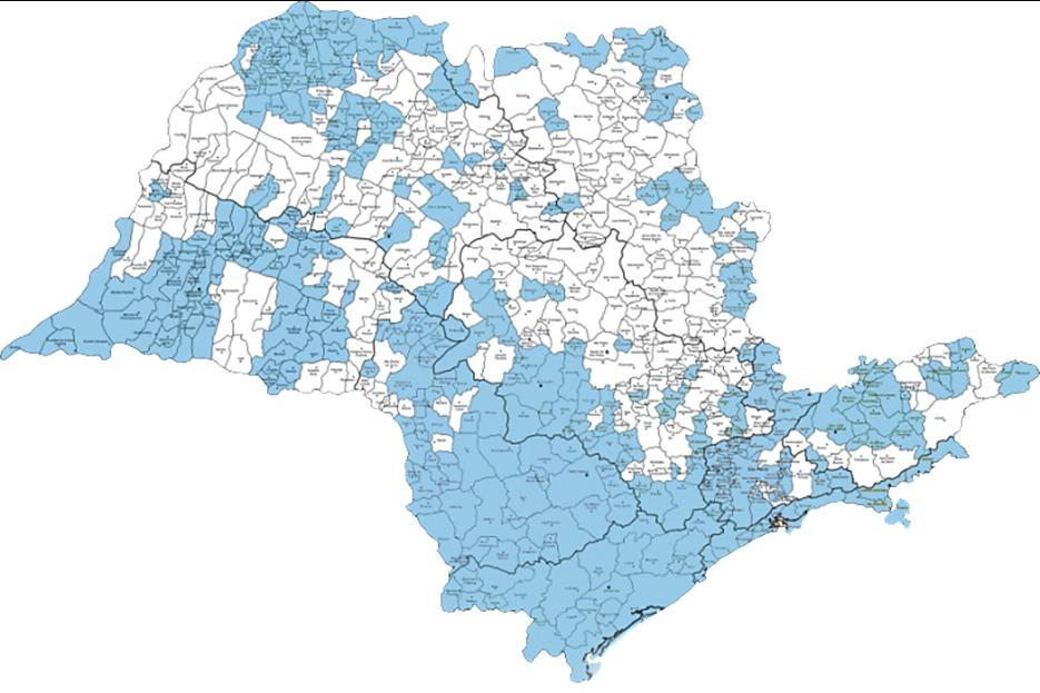 364 municípios Companhia de Saneamento Básico do Estado de São Paulo atendidos no Estado