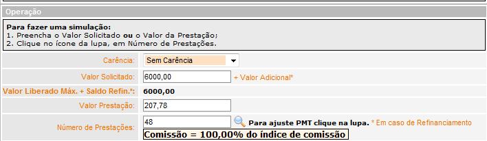 12 Exemplo 1: 1ª Concessão 1ª Etapa: Preenchimento e validação da Proposta Maria da Silva 6.000,00 XXX.XXX.XXX-XX XX 48 207,78 X,XX% XXXXX-XXXX maria.silva@provedor*.com.