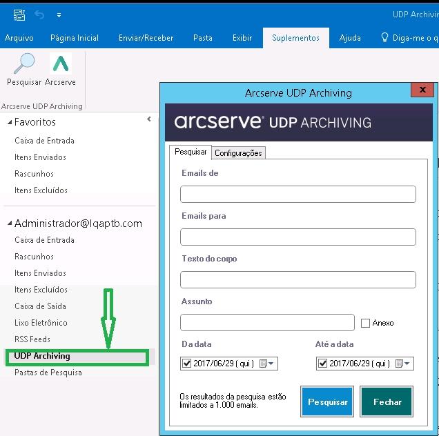 Como adicionar o UDP Archiving como plugin do