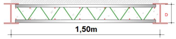 circunvizinho, consiste de perfis metálicos espaçados a 1,5m com pranchas pré-moldadas de concreto entre