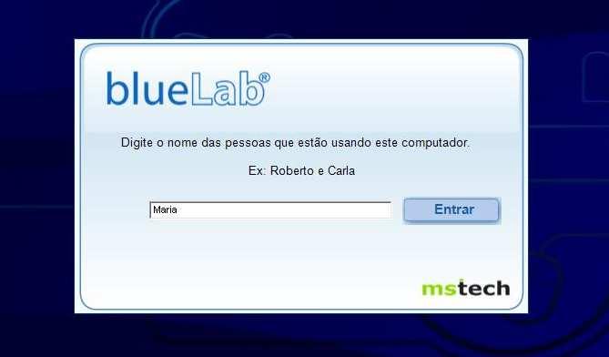 Tela do Aluno Ao iniciar o BlueLab dos alunos no servidor pelo professor no modo normal, todas as estações conectadas ou que serão conectadas