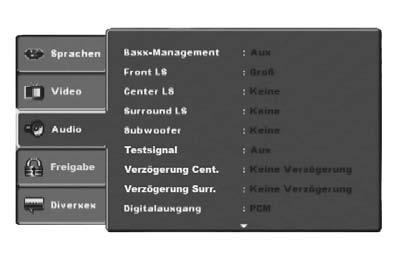 ProLogic. Bildformat: Bildschirm- Modus: TV-Norm: aqui pode configurar o formato de imagem no qual os filmes devem ser exibidos no ecrã (4:3 ou 16:9).