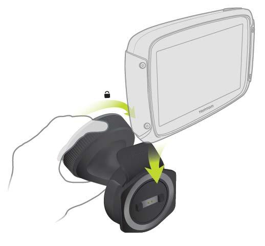 Instalar no automóvel Se a sua embalagem incluir um suporte para automóvel, utilize o suporte fornecido para instalar o TomTom Rider no seu veículo.