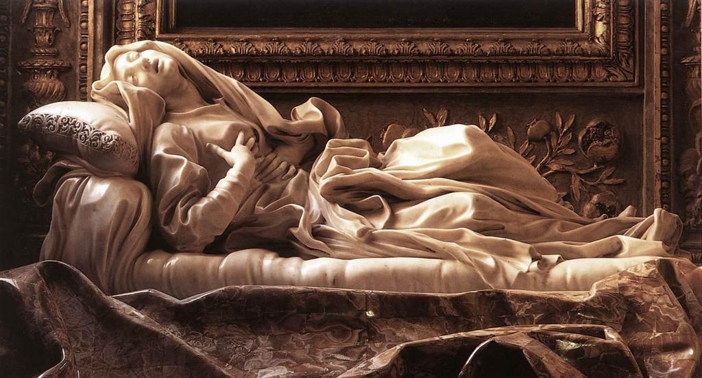 Gian Lorenzo Bernini, La beata Ludovica Albertoni, 1671-74, Cappella Altieri, San Francesco a Ripa, Roma A arte escultórica do italiano Gianlorenzo Bernini é considerada uma das