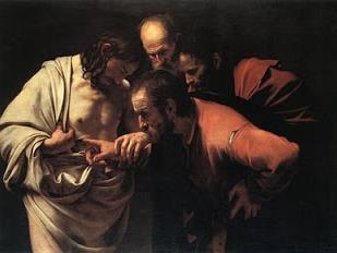 Tomé o incrédulo Caravaggio, 1602-1603 óleo sobre tela.