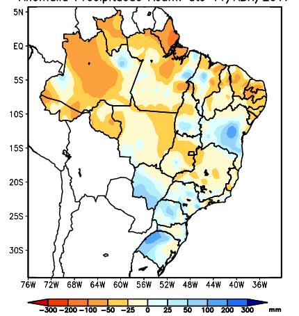 Destacamos a faixa em branco na figura 1 (região Central e Norte de Minas) sem chuvas no período. No Triângulo Mineiro e no Sul de Minas, o cenário foi um pouco melhor.