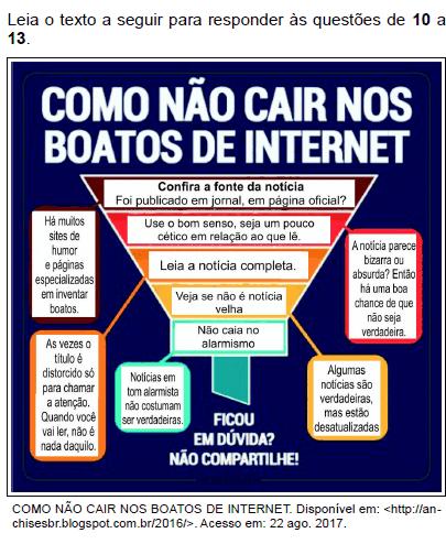 Considerando o modo de organização, o objetivo principal do texto é: 1) narrar exaustivamente fatos e opiniões sobre a publicação de boatos na Web.