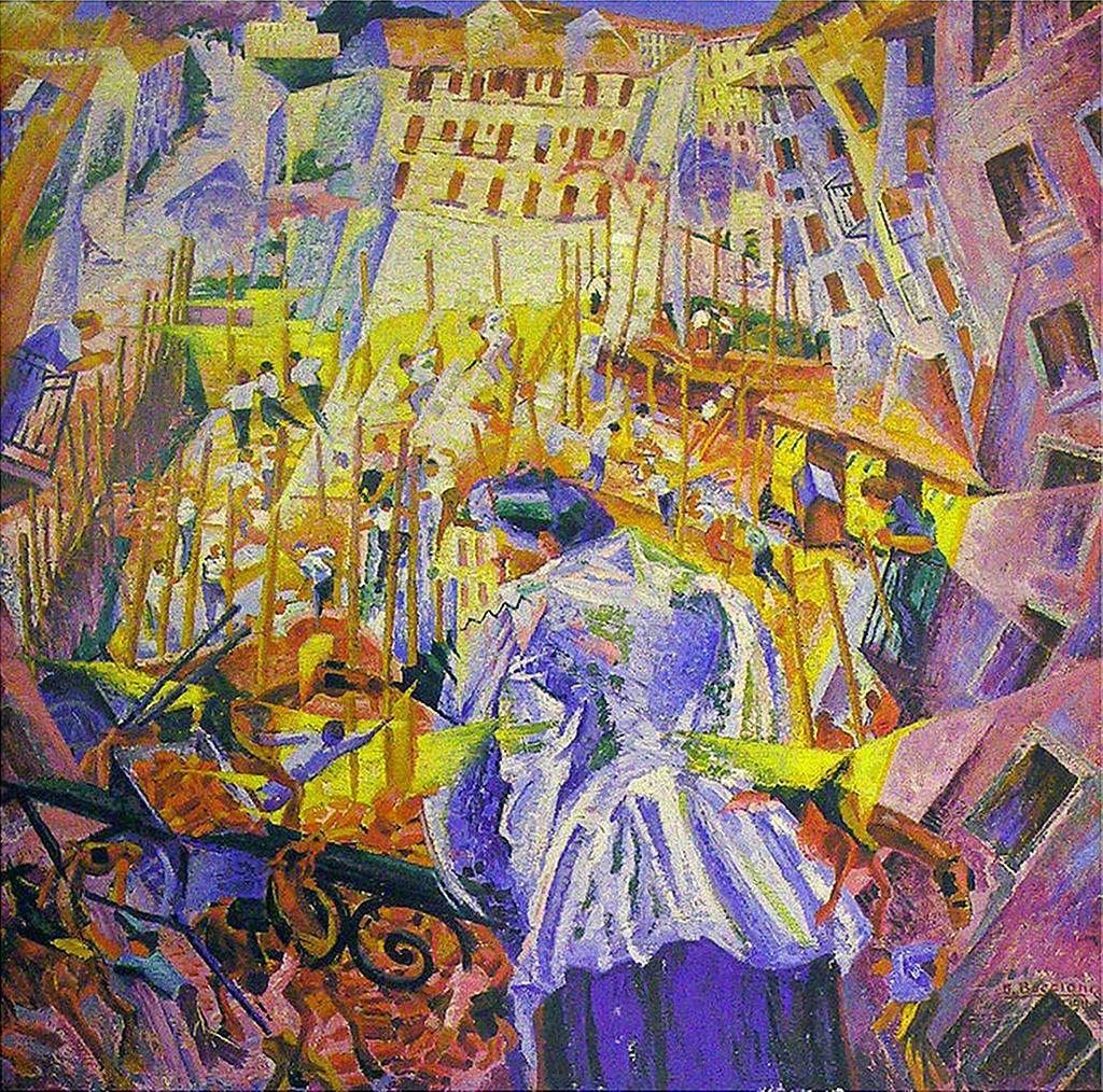 Futurismo (1909) Compartilha elementos cubistas, mas ressalta a ideia de dinamismo, no registro da