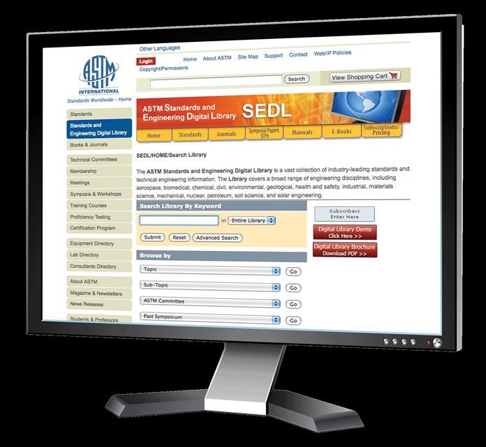 Normas Técnicas e Biblioteca Digital de Engenharia da ASTM (SEDL) A coleção completa da ASTM em uma