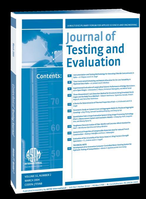 (GTJ) 1978 - Presente Journal of ASTM International (JAI) 2004-2012 Journal of Composites Technology and