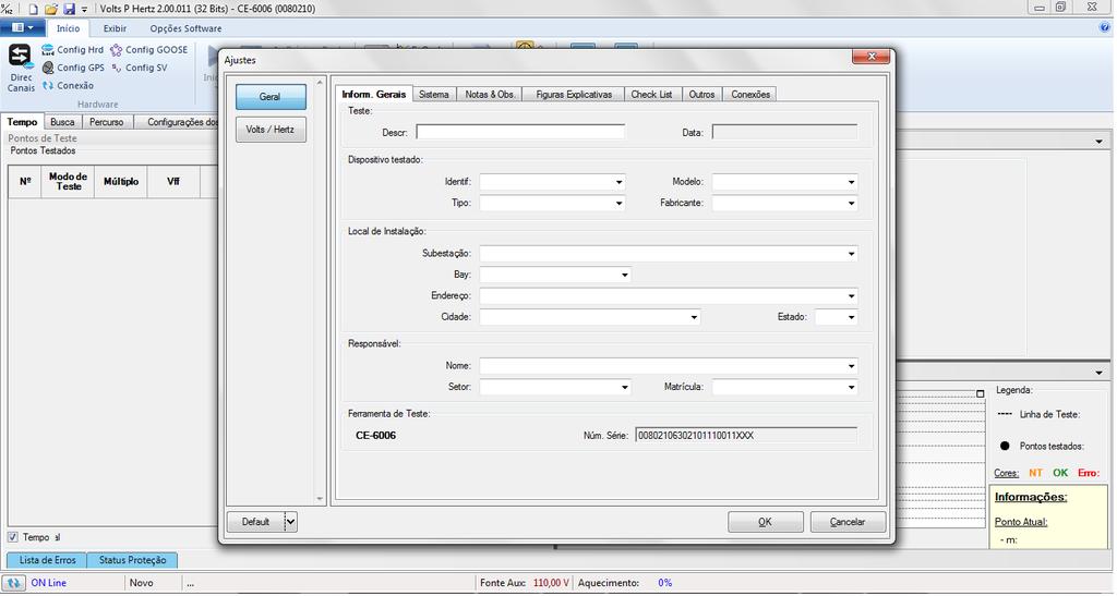 4.2 Configurando os Ajustes Figura 18 Ao abrir o software a tela de Ajustes abrirá automaticamente (desde que a opção